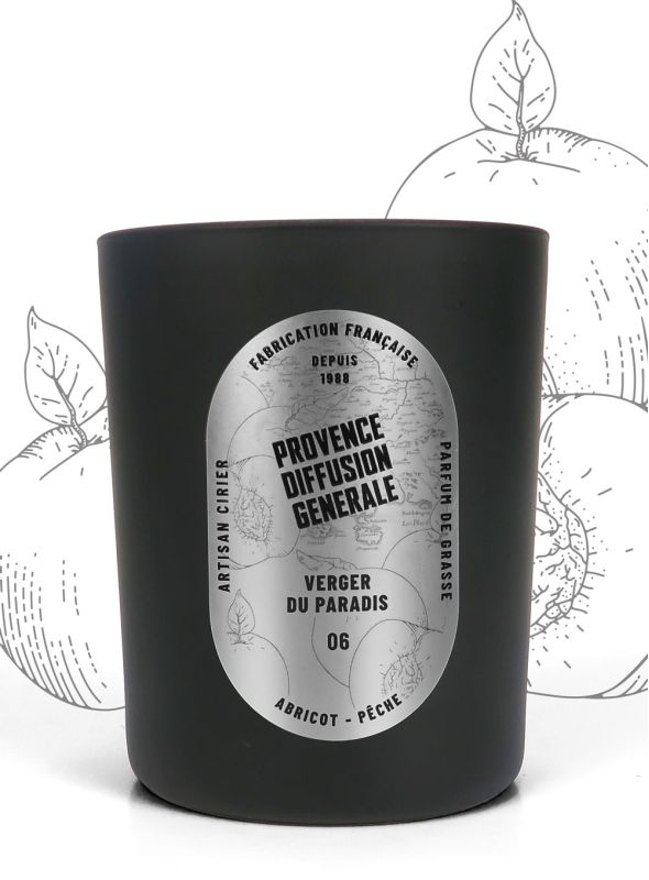 Bougie parfumée VERGER DU PARADIS (Pêche, Abricot) 190gr